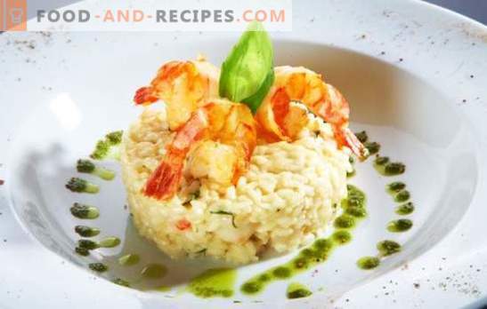 Risotto aux crevettes - un plat italien dans votre cuisine. Une sélection des meilleures recettes de risotto aux crevettes: à la crème et au vin