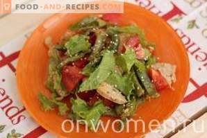 Salată cu fasole verde și pui