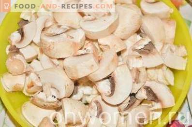 Omelet cu conopidă și ciuperci în cuptor