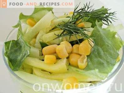 Salată cu porumb, castraveți și piper