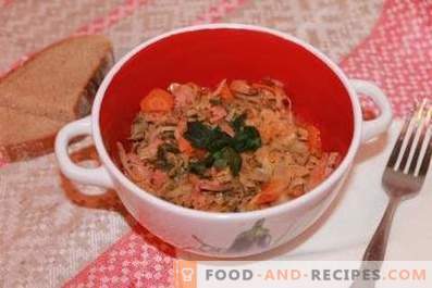 Cabbage stewed in a slow cooker