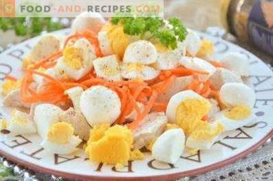 Ensaladas con zanahorias y pollo coreanos