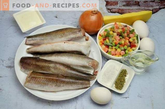 Vesela de pește cu legume și sos de brânză