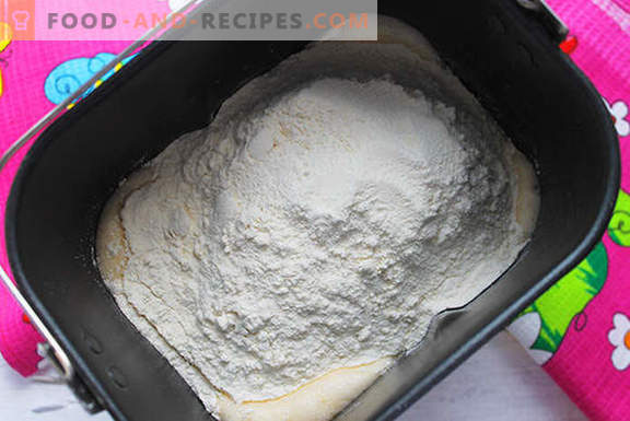 Tort de drojdie reală cu stafide într-un producător de pâine conform rețetelor bunicilor