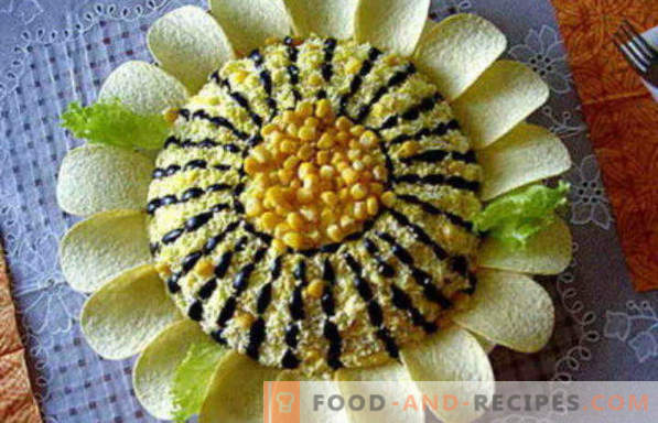 Salata de floarea soarelui cu chipsuri: o reteta clasica